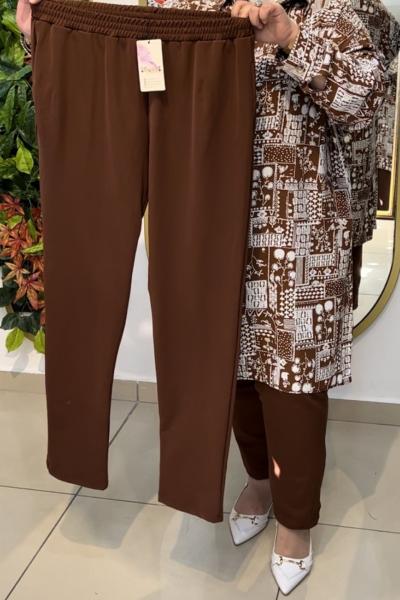 Büyük Beden Şardonlu  Havuç Model  Kahve Renk Kahverengi