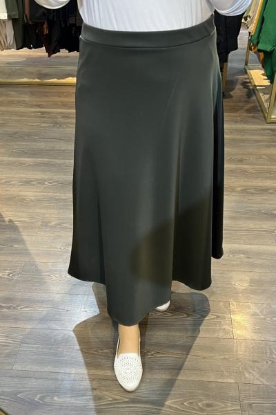 Büyük Beden Etek Scuba Kumaş Yeşil Renk Yeşil