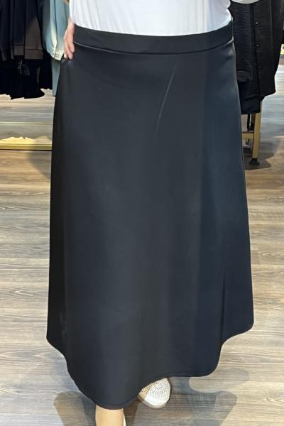 Büyük Beden Etek Scuba Kumaş Lacivert Renk Lacivert