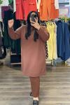 Büyük Beden Sweatshirt İki İplik Kahve Renk
