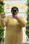 Büyük Beden Triko Örme Kazak Camel