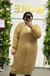 Büyük Beden Triko Örme Kazak Camel