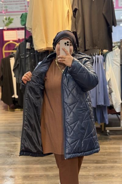 Büyük Beden Şişme Mont Lacivet LACİVERTT