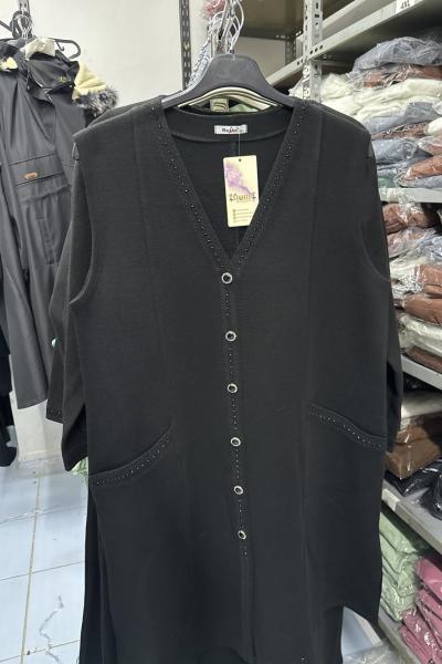 Büyük Beden Yelek  Çelik Kumaş Siyah