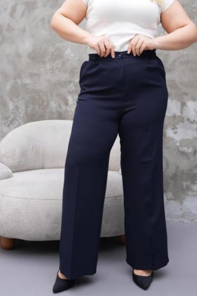 Büyük Beden Likralı Pantolon Lacivert Lacivert