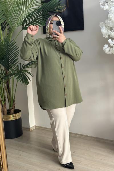 Büyük Beden Likralı Pantolon Krem