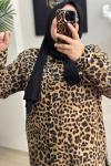 Büyük Beden Leopar Gömlek