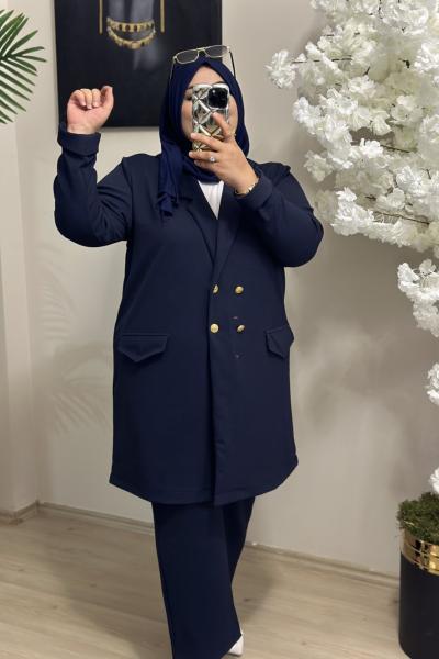 Büyük Beden Blazer Çeket Lacivert LACİVERTT