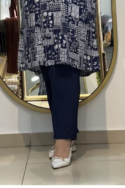 Büyük Beden Yazlık Havuç Model  Lacivert Lacivert