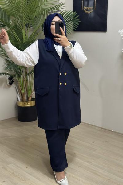 Büyük Beden Yelek Lacivert LACİVERTT