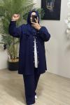 Büyük Beden Takım ÇıtÇıt Model lacivert