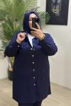 Büyük Beden Takım ÇıtÇıt Model lacivert