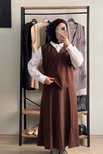 Etek Takım Acı Kahve Renk Acı Kahve