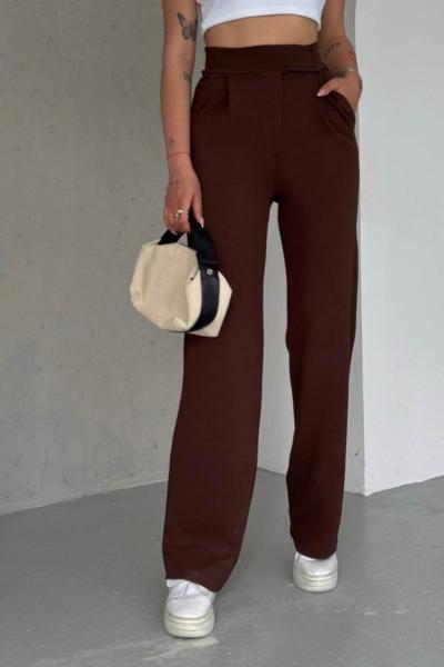 Küçük Beden pantolon  Çıtçıtlı  Kahverengi Kahverengi