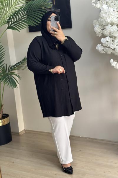 Büyük Beden Pantolon Beyaz Beyaz